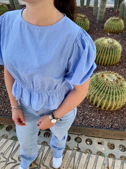 Anna top blauw outfit