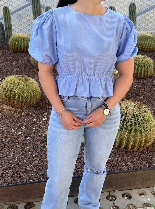 Anna top blauw sfeer