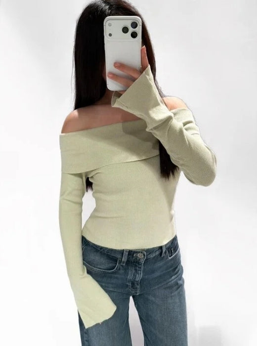 Audrey off shoulder top Matcha