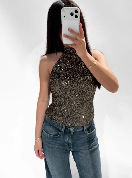 Gracie halter top donker bruin