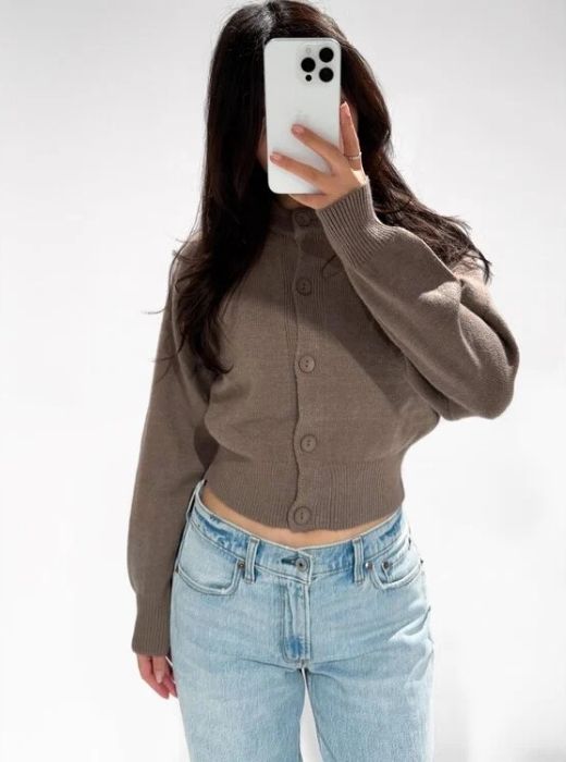 Knitted cardigan Bruin