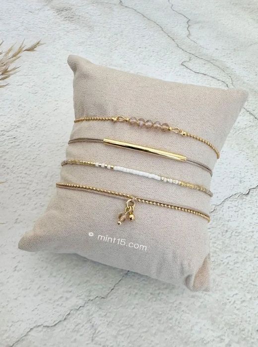 White Natural armbandenset 2